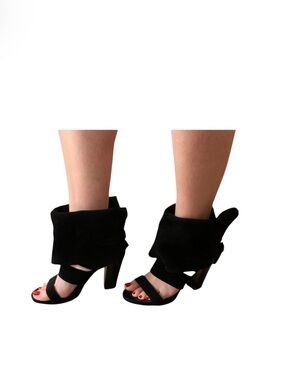 Opening Ceremony Black Cuffed Heeled Sandals